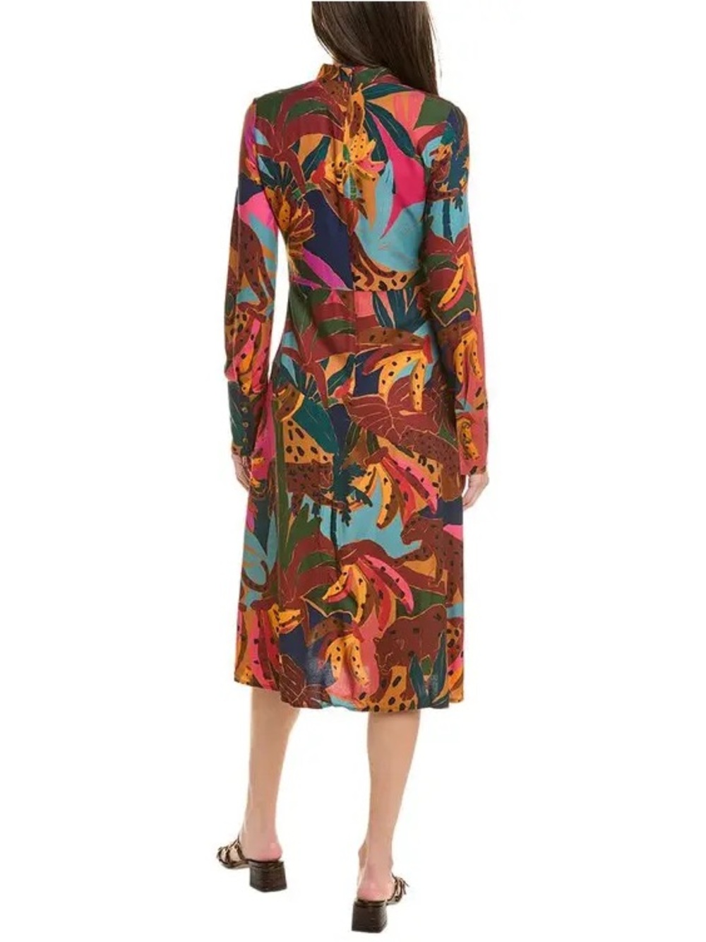 FARM RIO Tropical Print Midi Dress with Side Slit - Multicolor - Picture 2 of 3